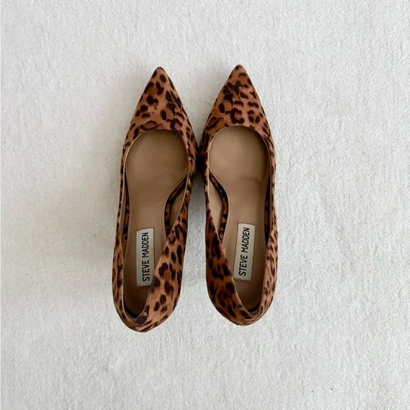 Steve Madden Leopard Print Pointed Toe Stiletto Pumps Size 6 - Picture 4 of 10